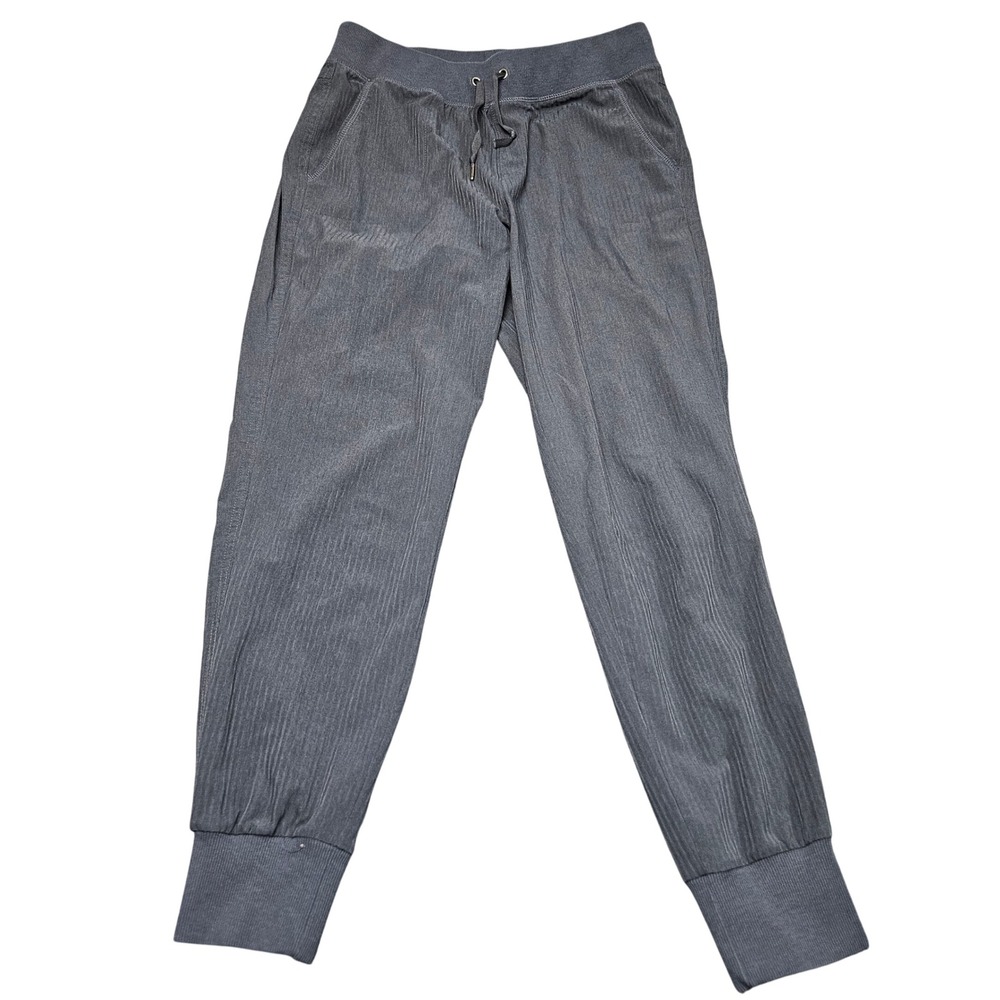 Athleta Jogger Pants 4 Gray Ribbed Knit Drawstring Waist Athleisure